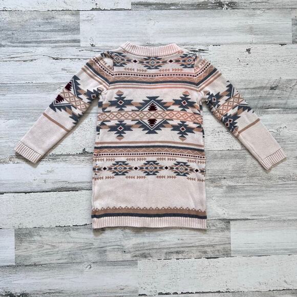 Gymboree Girls Cardigan Size 4T Beige Fair Isle Knit Rustic Ranch Cotton Boho - Picture 5 of 7